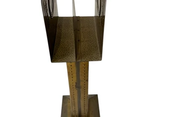 Vienna Secession Patinated Brass Magazine Rack, 1900s